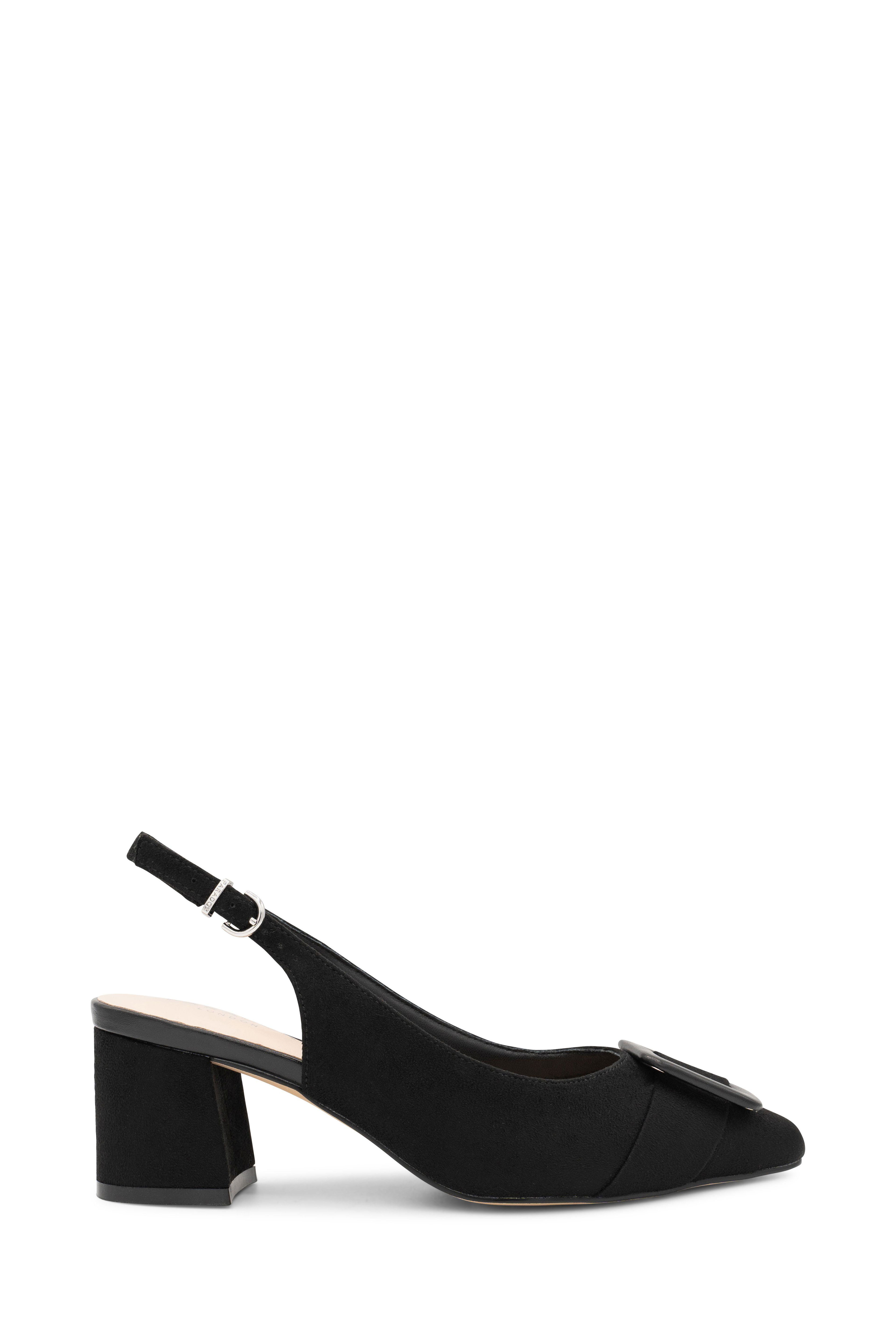 Micro Suede 'Fiona' Wide Fit Mid Block Heel Slingback Heel by PARADOX LONDON