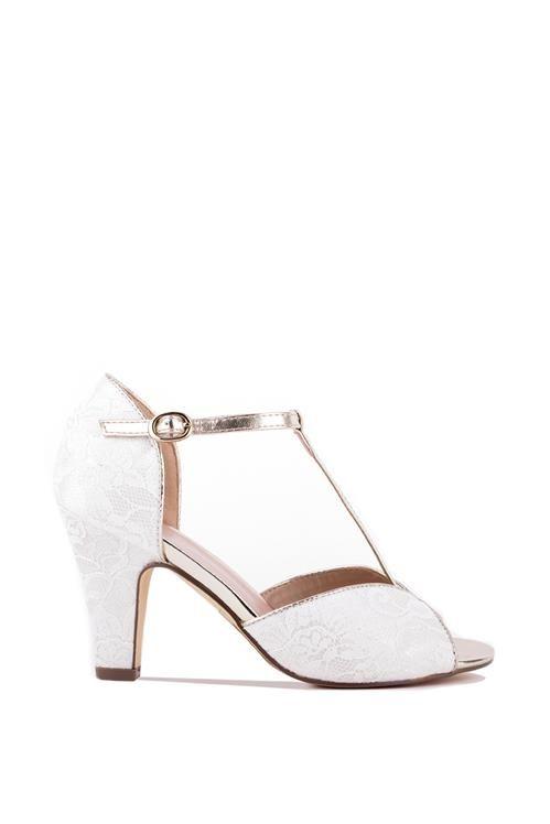 Satin 'Quentin' High Heel Block Heel T-Bar Sandal by PARADOX LONDON
