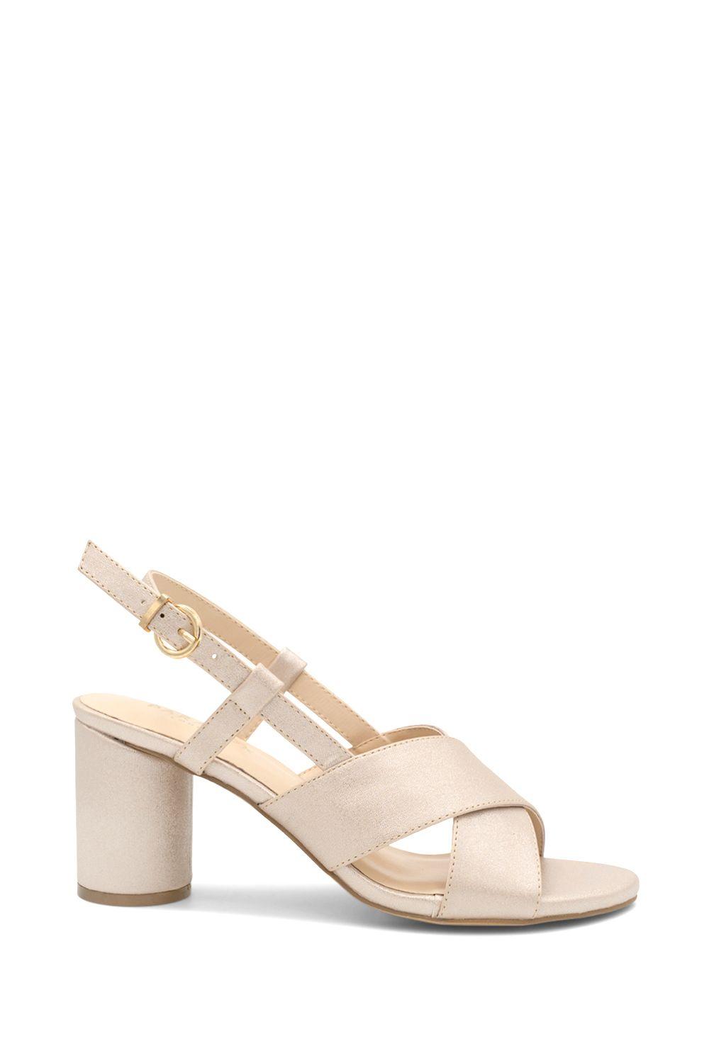 Shimmer 'Ilana' Mid Heel SlingBack Sandals by PARADOX LONDON