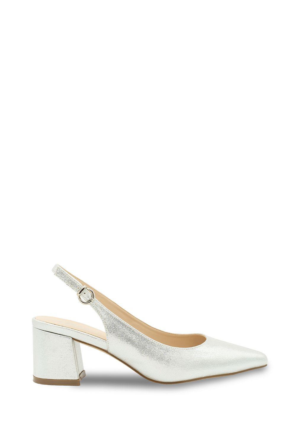 Shimmer 'Imelda' Mid Heel Block Heel SlingBack Court Shoes by PARADOX LONDON