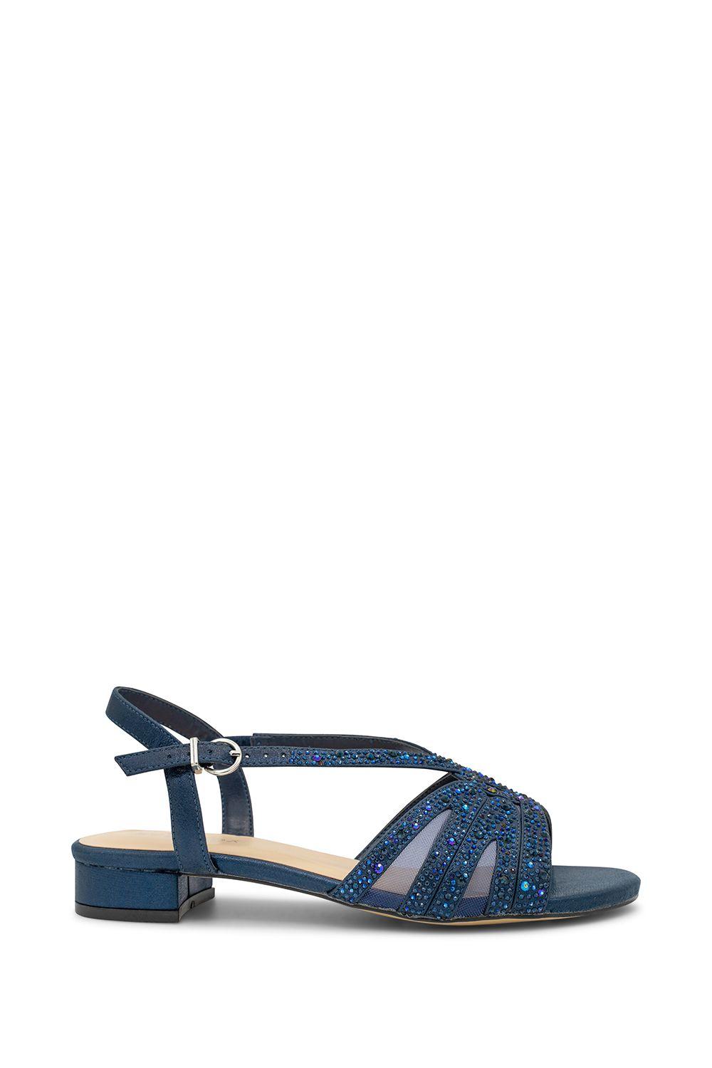 Shimmer 'Quest' Wide Fit Low Heel Sandal by PARADOX LONDON
