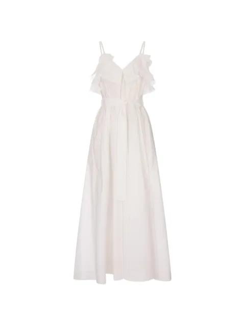 ruffled belted maxi dress by PARAH