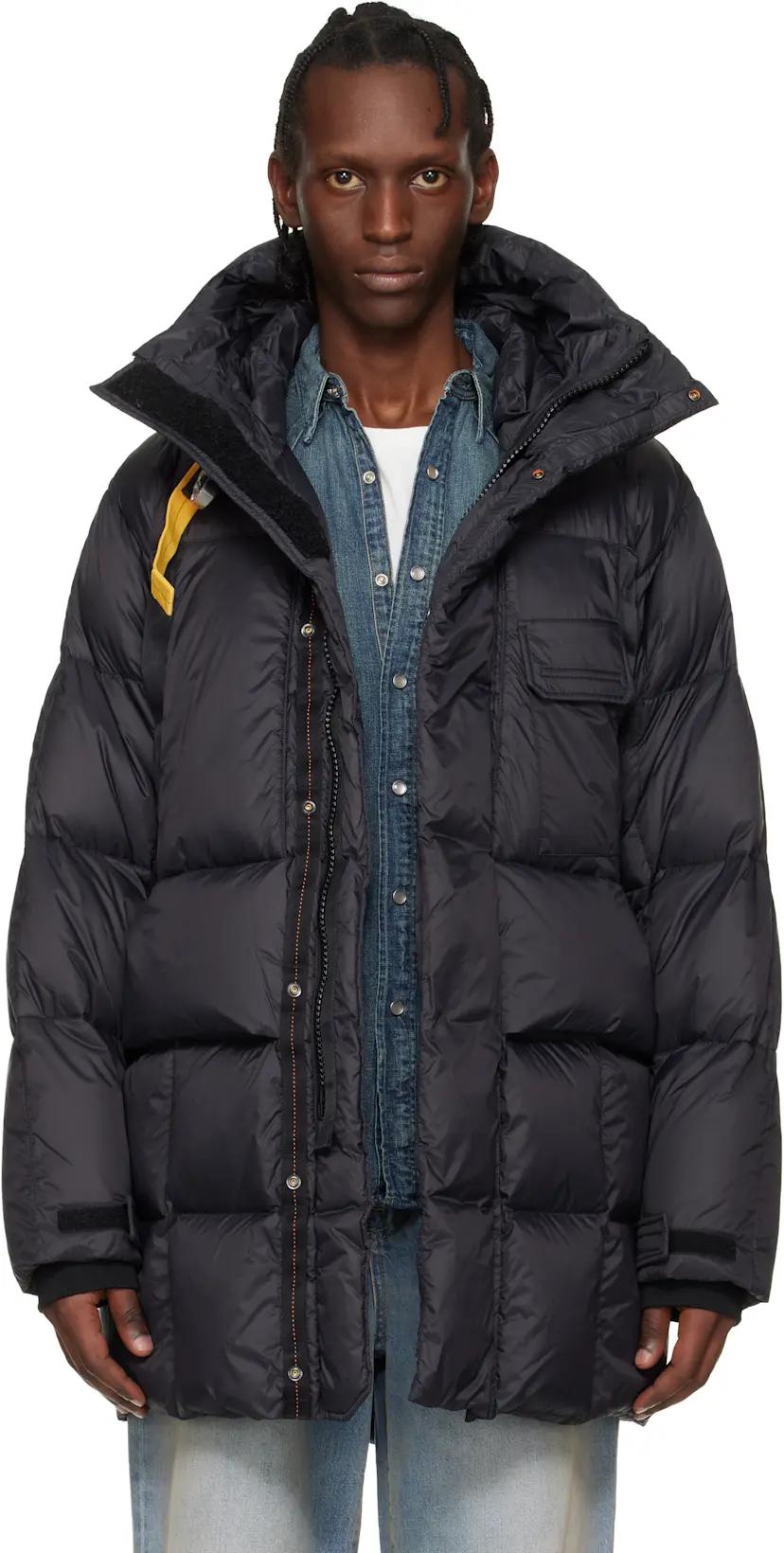 Black Bold Parka Hooded Down Jacket by PARAJUMPERS