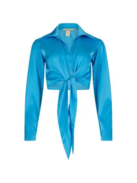 Pearl front-tie cropped shirt by PARAMIDONNA
