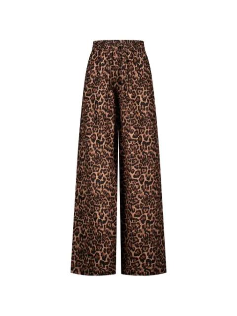 leopard print linen trousers by PARAMIDONNA