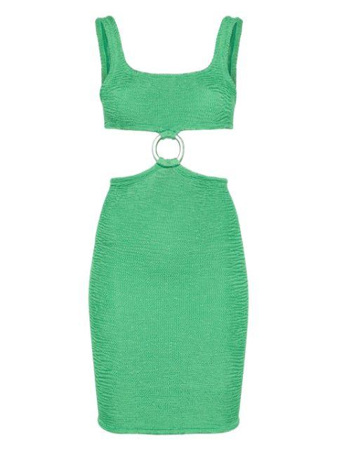 shirred midi dress by PARAMIDONNA
