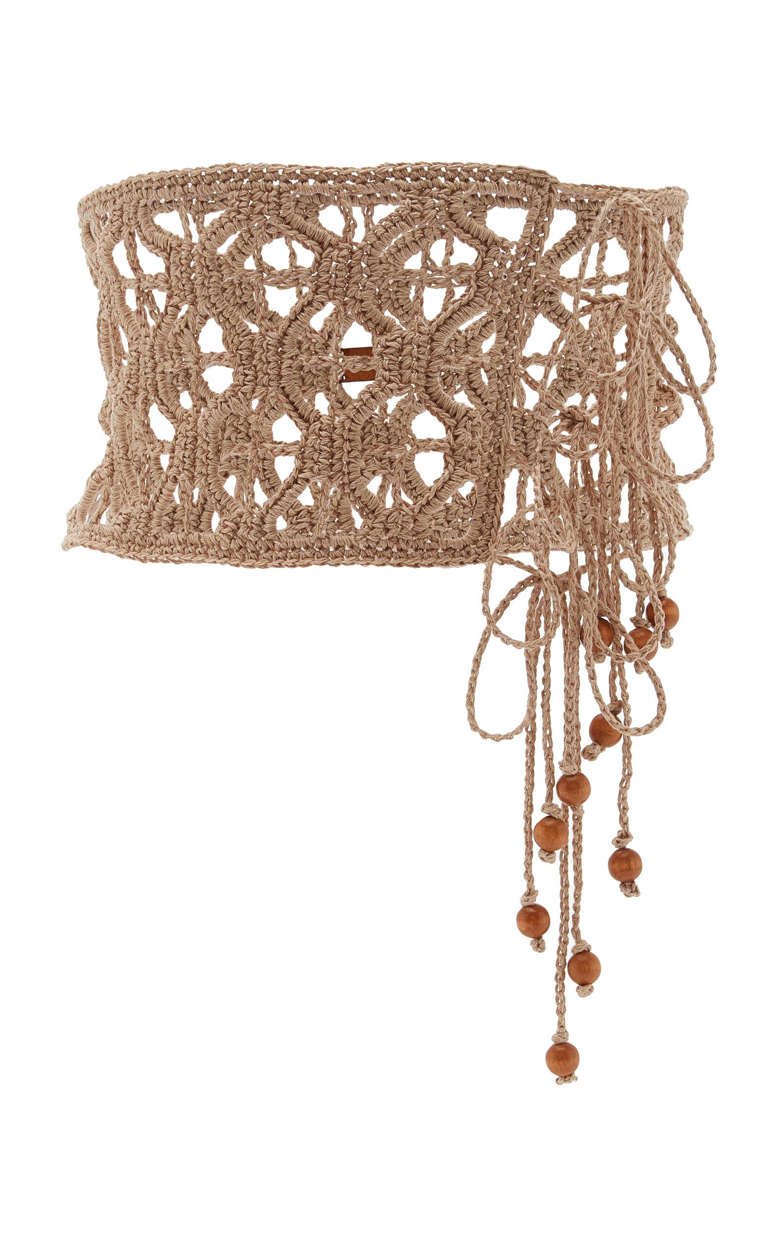 PARDOhats Exclusive La Isla Anzu Beaded Crocheted Linen Belt - Moda Operandi by PARDOHATS