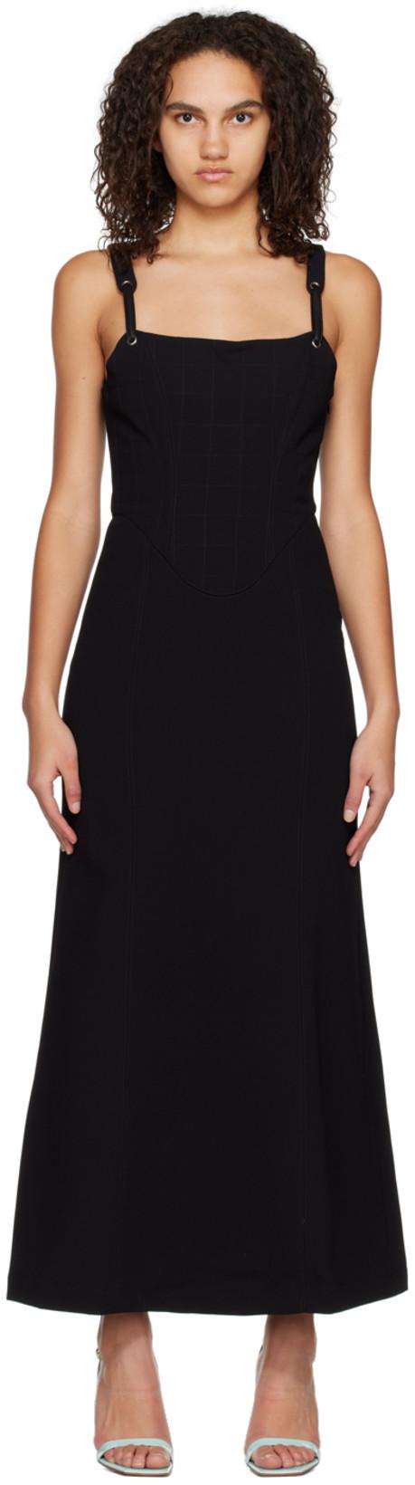 Black Lottie Midi Dress by PARIS GEORGIA