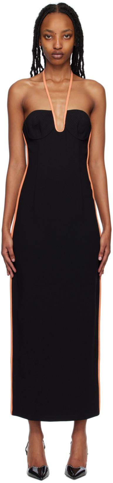 Black Nassia Midi Dress by PARIS GEORGIA