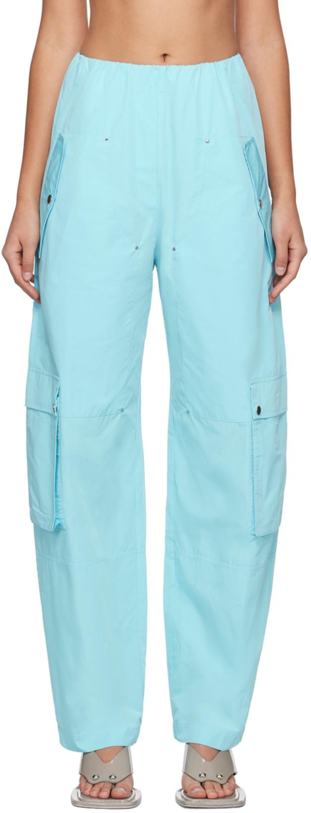 Blue Elevated Cargo Pants by PARIS GEORGIA