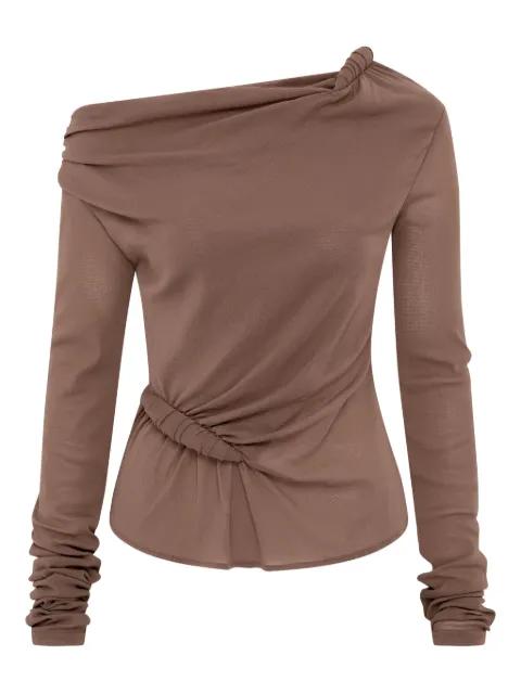 Croissant long-sleeve knot-detail top by PARIS GEORGIA