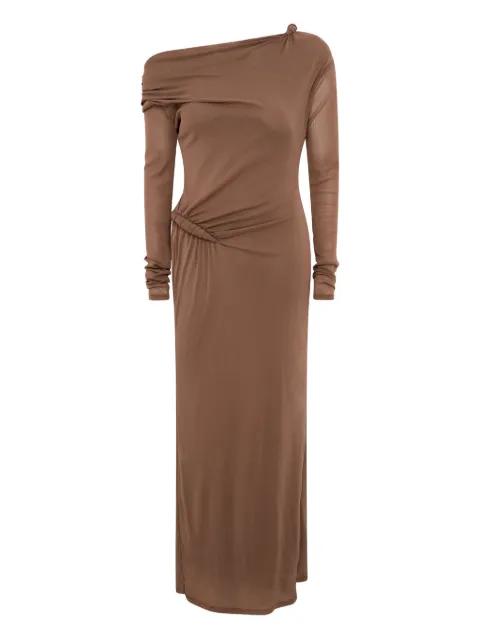 Croissant long-sleeve twisted maxi dress by PARIS GEORGIA