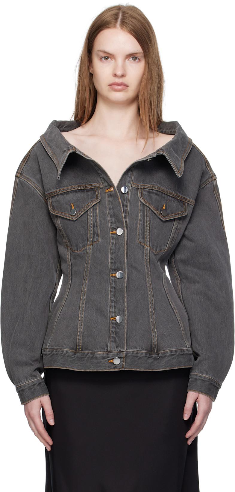 Gray Jemimah Denim Jacket by PARIS GEORGIA