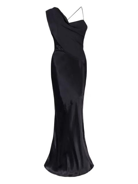 Minka asymmetrical draped gown by PARIS GEORGIA
