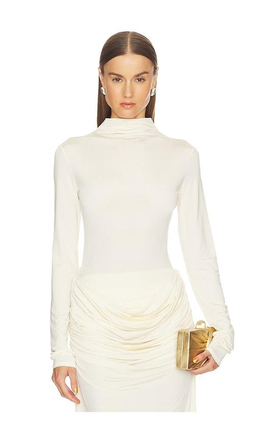 Paris Georgia Asymmetric Tee Long Sleeve in Cream by PARIS GEORGIA