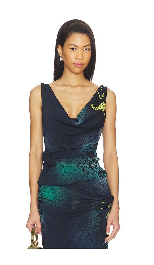Paris Georgia Croissant Singlet in Navy,Green by PARIS GEORGIA