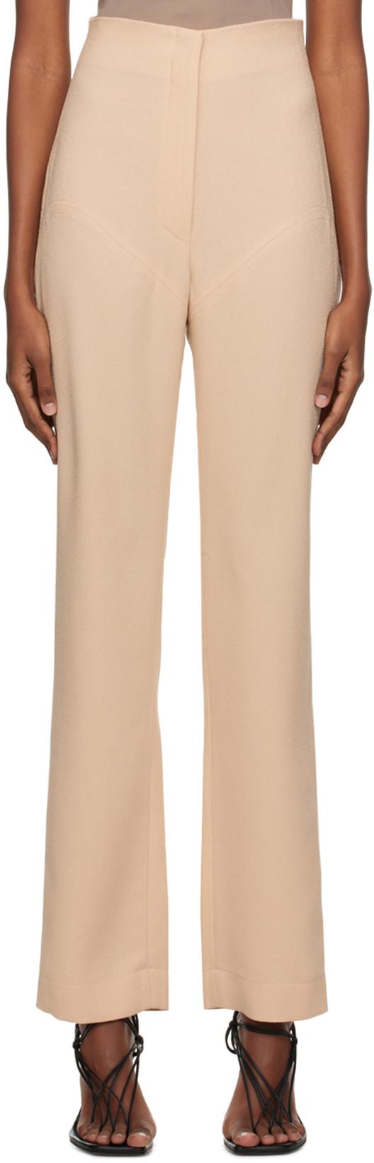 SSENSE Work Capsule – Beige Paneled Trousers by PARIS GEORGIA