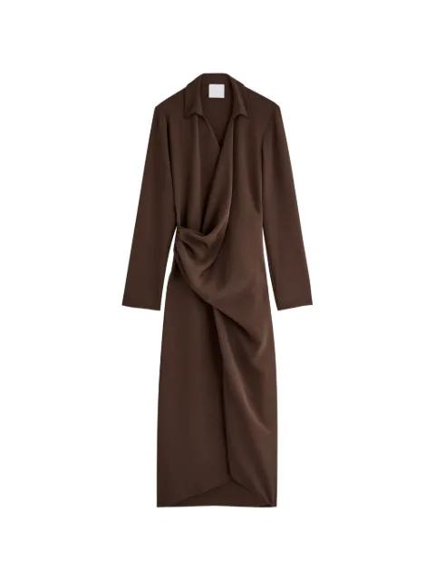 Simone draped-detail midi dress by PARIS GEORGIA