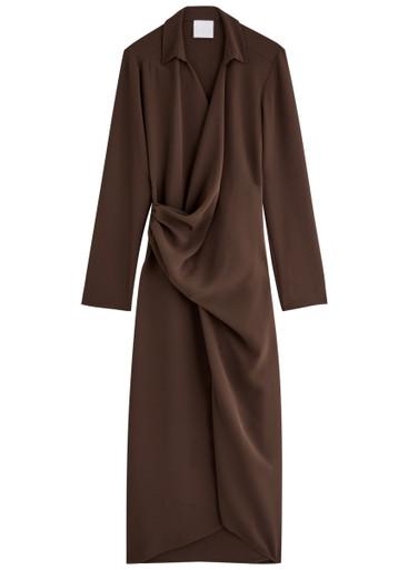 Simone draped midi shirt dress by PARIS GEORGIA