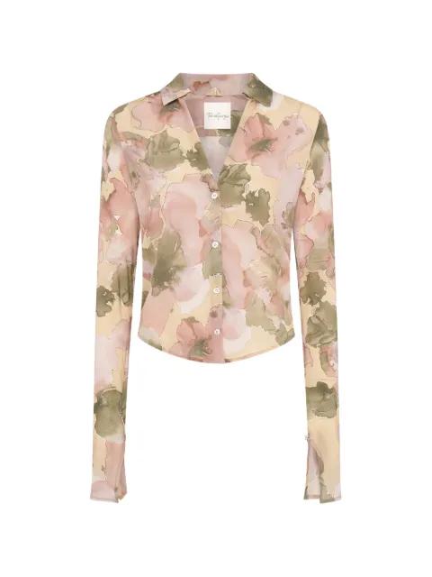 floral-print sheer silk shirt by PARIS GEORGIA