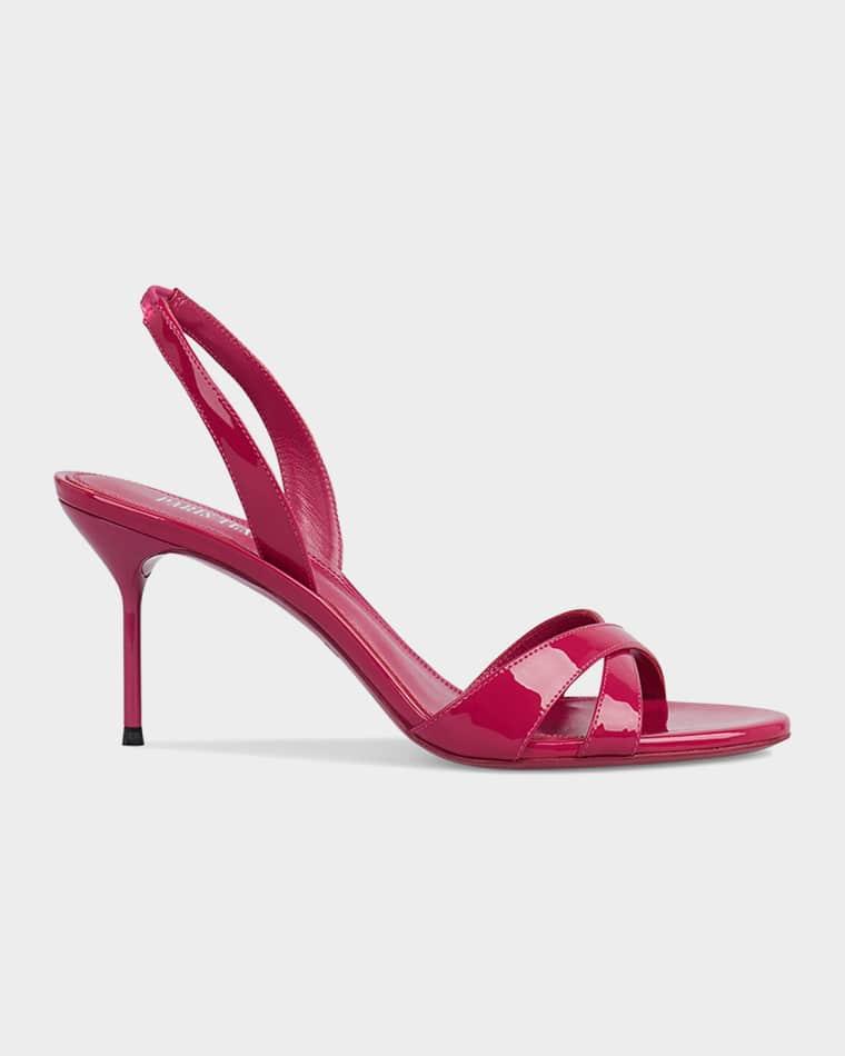 70mm Lidia Patent Leather Slingback Sandals by PARIS TEXAS