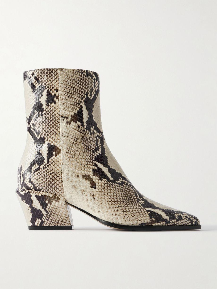 Bettina 50 snake-effect leather ankle boots by PARIS TEXAS