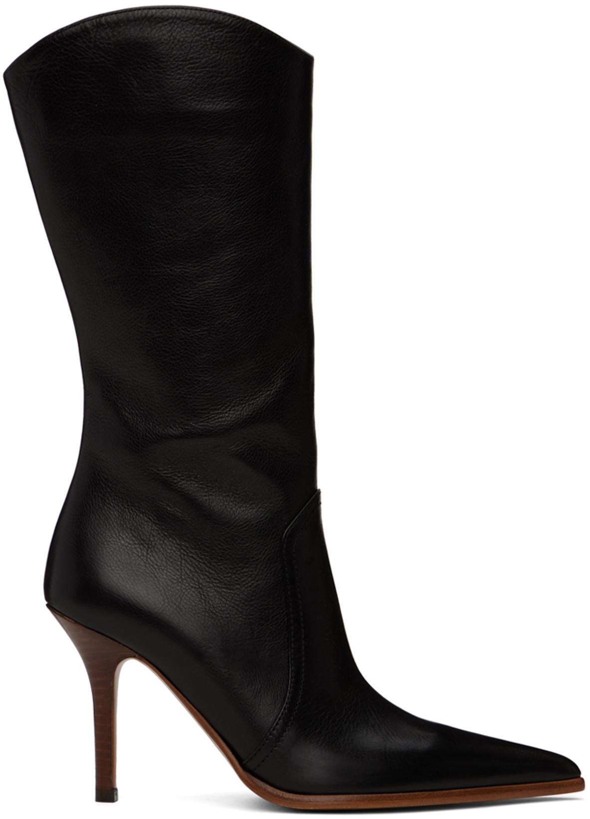 Black Ashley Mid-Calf Boots by PARIS TEXAS
