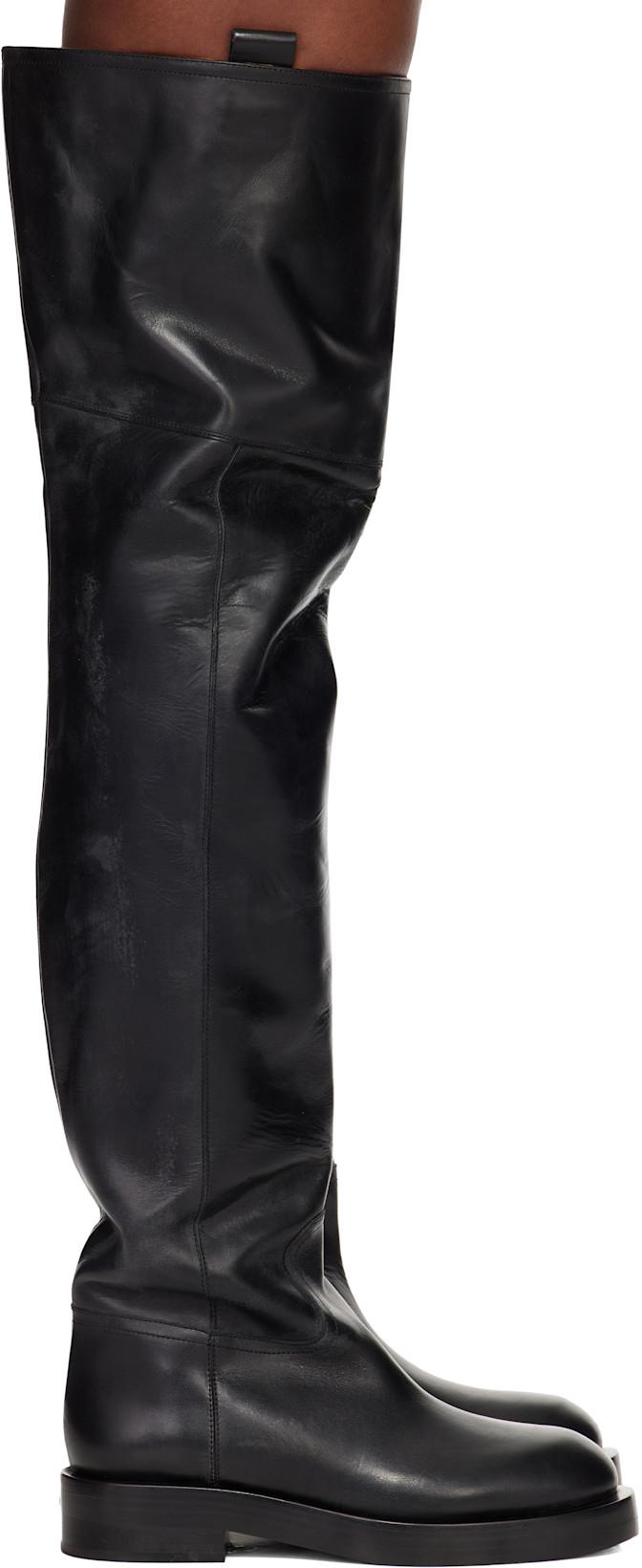 Black Napa Over the Knee Boots by PARIS TEXAS