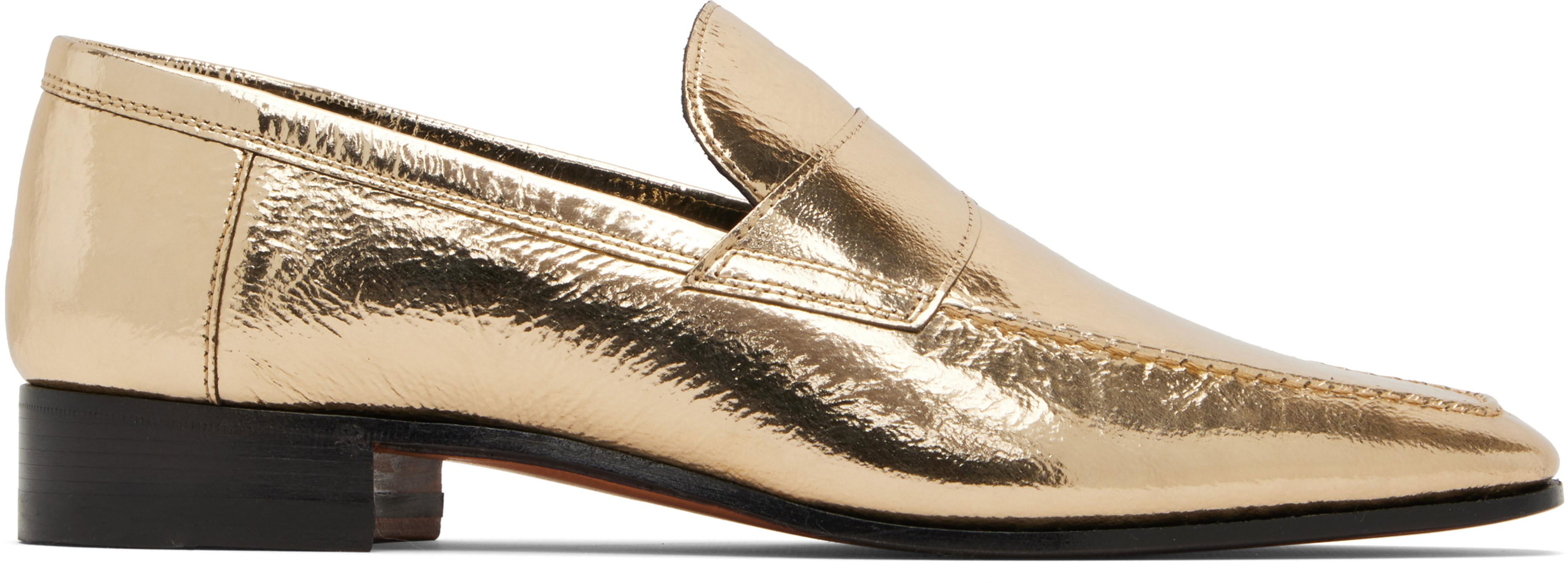 Gold Alain Loafers by PARIS TEXAS