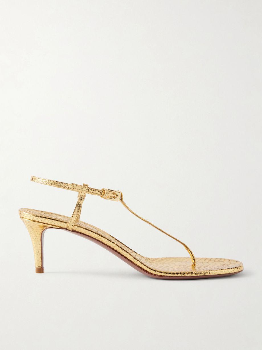 Ipanema 55 snake-effect metallic leather sandals by PARIS TEXAS