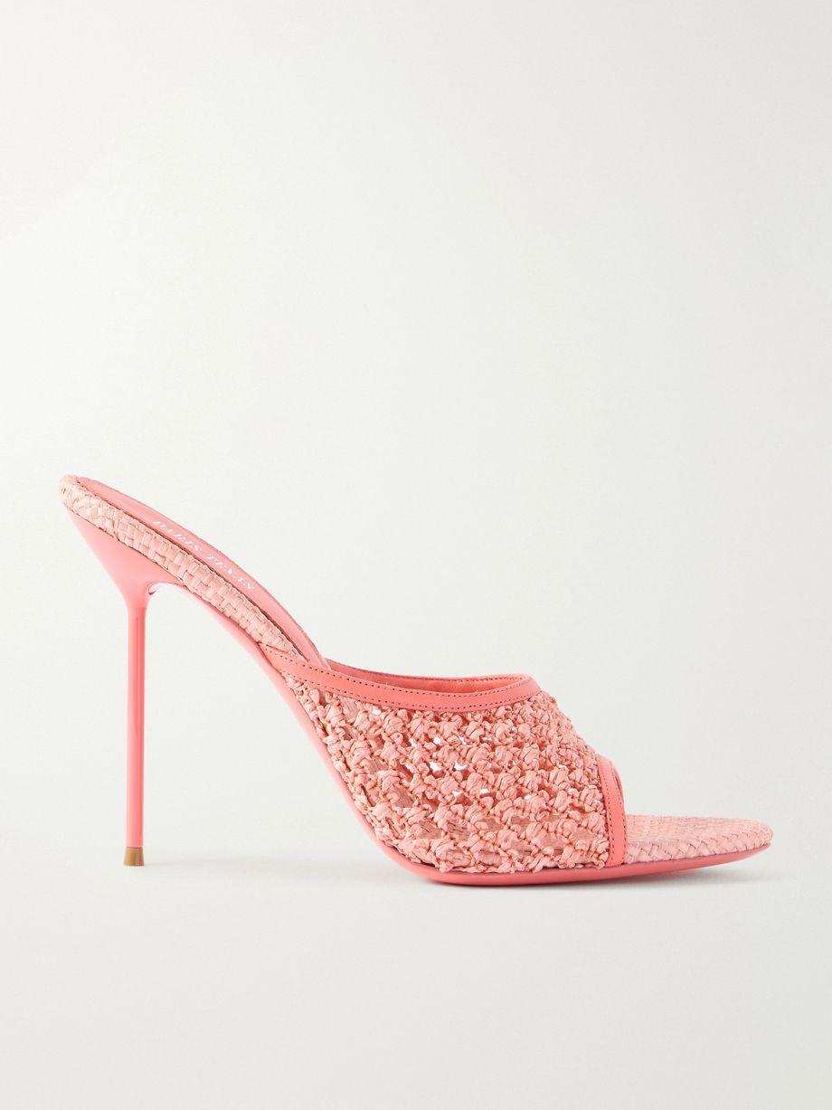 Lidia 105 leather-trimmed straw mules by PARIS TEXAS