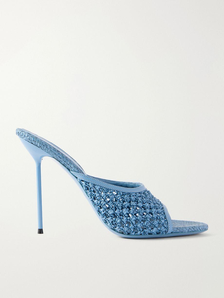 Lidia 105 leather-trimmed straw mules by PARIS TEXAS