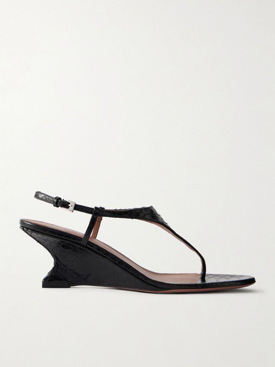 Nina 50 snake-effect leather thong sandals by PARIS TEXAS