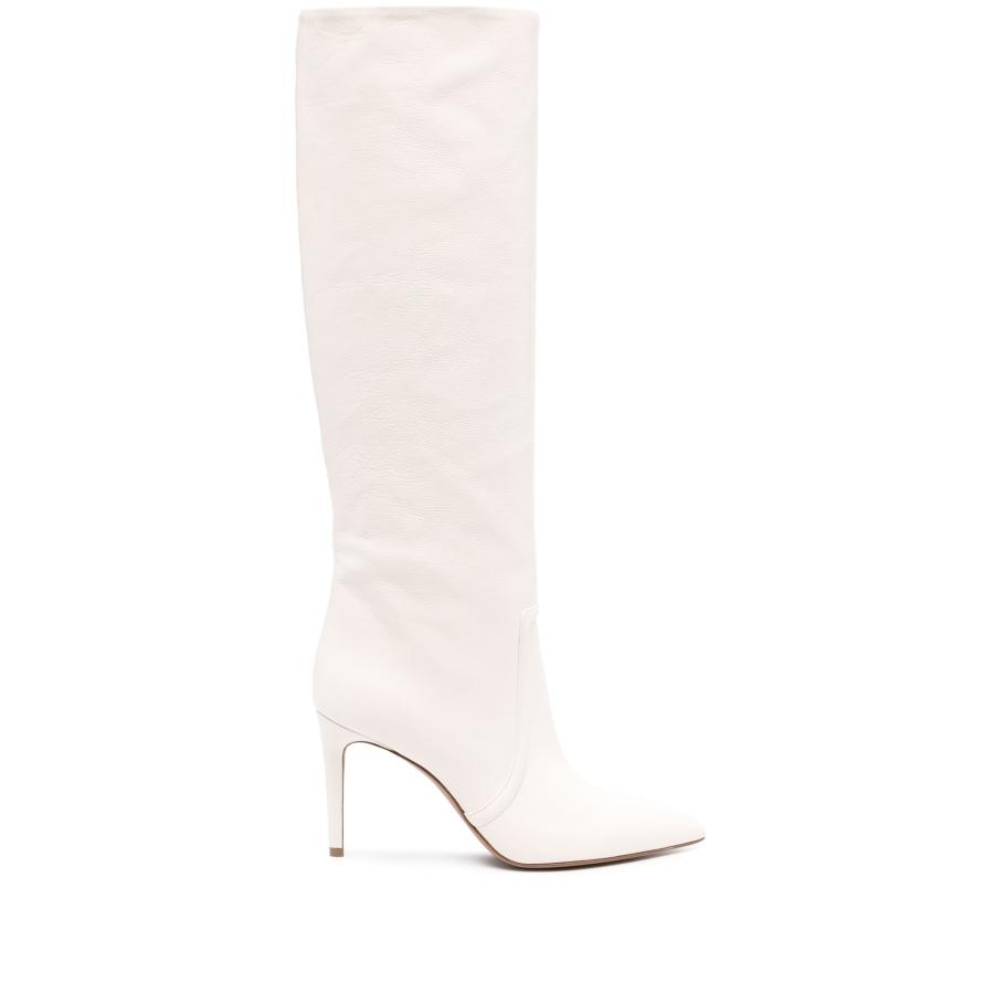 Paris Texas Ladies White Stiletto 85mm Leather Boots by PARIS TEXAS