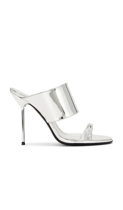 Paris Texas Lidia Thong Mule in Metallic Silver by PARIS TEXAS