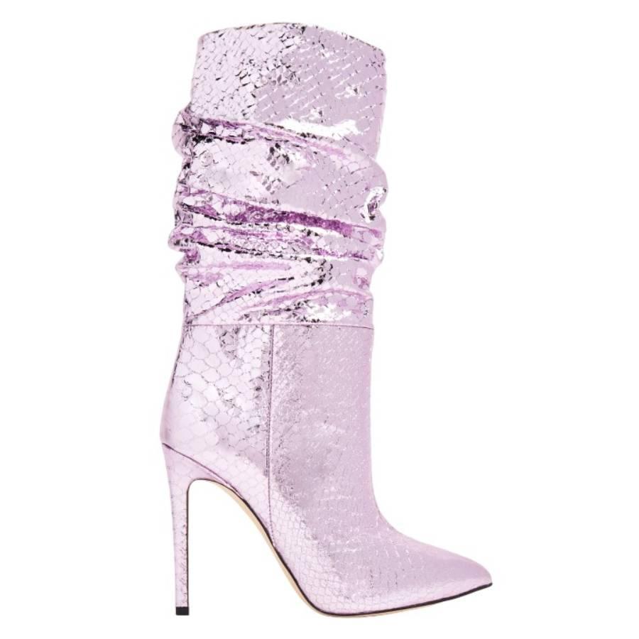 Paris Texas Python-Embossed Slouchy Stiletto Boots by PARIS TEXAS