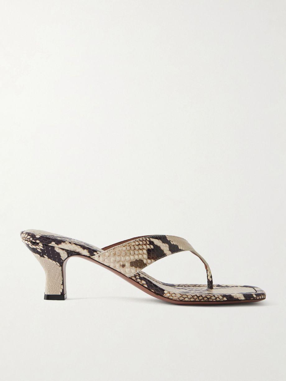 Portofino 50 snake-effect leather mules by PARIS TEXAS