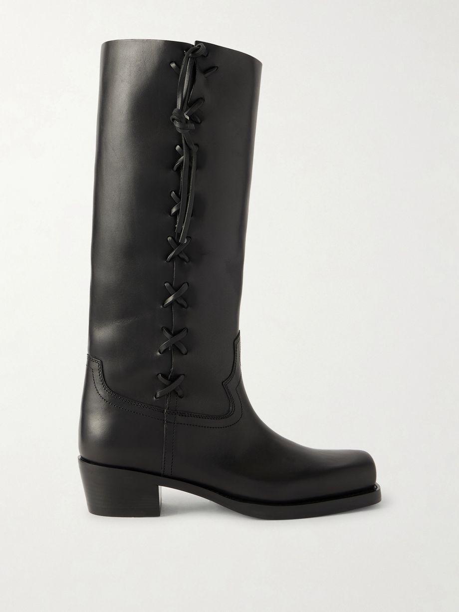Roxanne lace-up leather knee boots by PARIS TEXAS