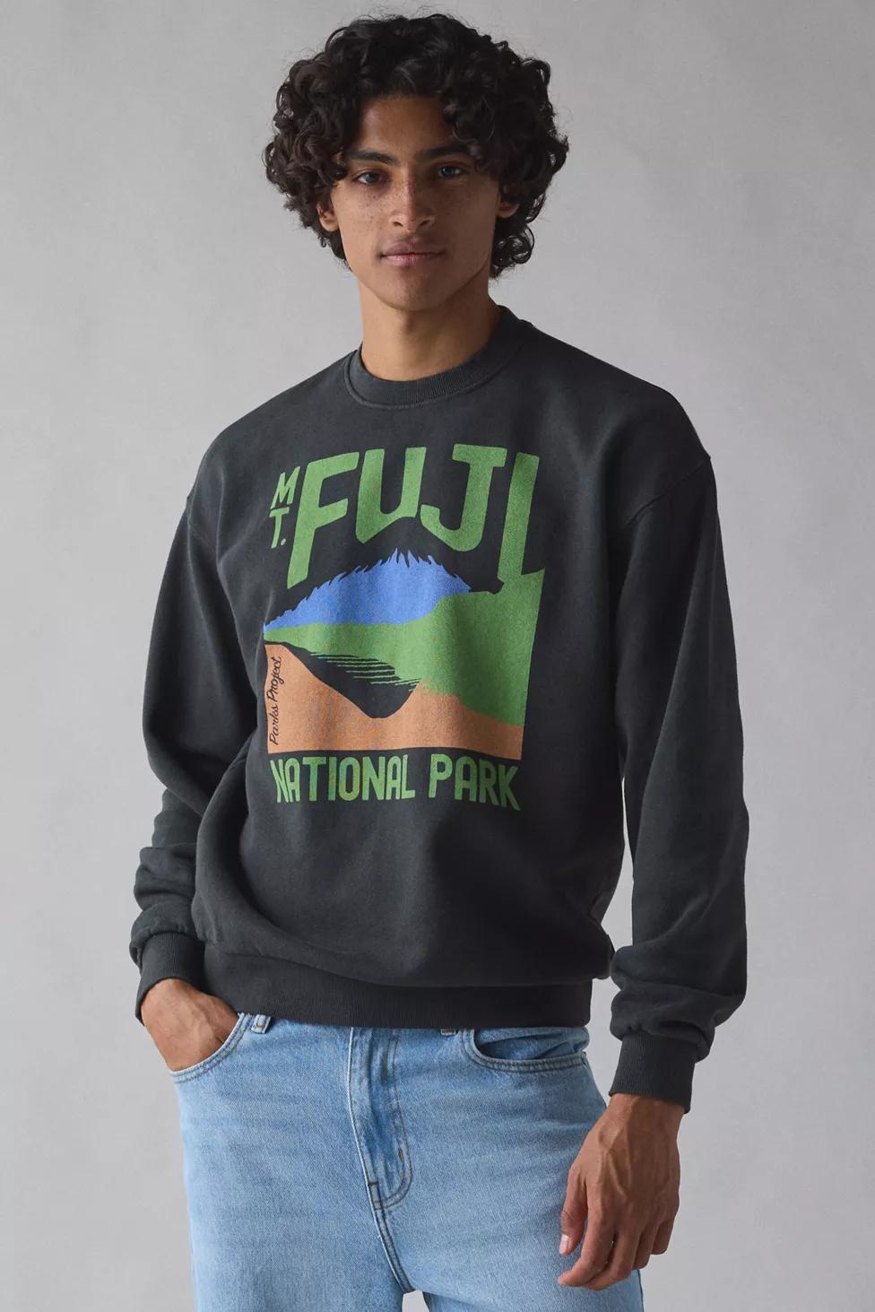 Parks Project Mt. Fuji National Park Graphic Crew Neck Sweatshirt by PARKS PROJECT