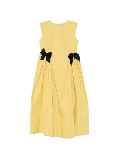 bow-detail sleeveless midi dress by PARLOR