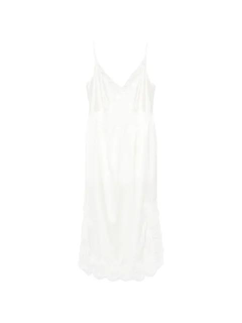 lace-trim silk slip midi dress by PARLOR
