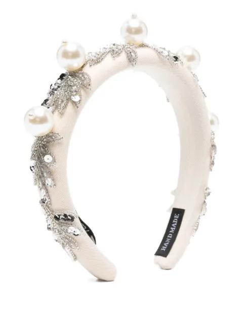 pearl-embellished sequined headband by PARLOR
