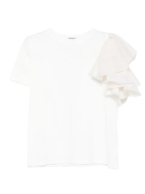 ruffled-sleeve T-shirt by PARLOR