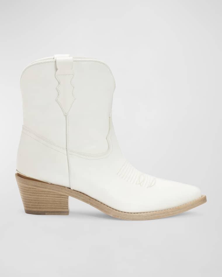Julia Leather Western Ankle Booties by PARTLOW