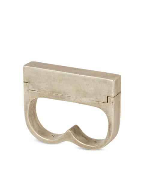 Plate Double Cuboid  ring by PARTS OF FOUR