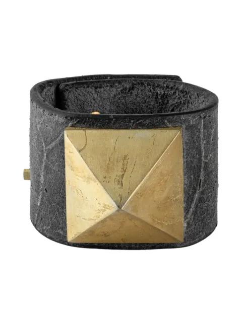 Restraint pyramid-detail leather bracelet by PARTS OF FOUR