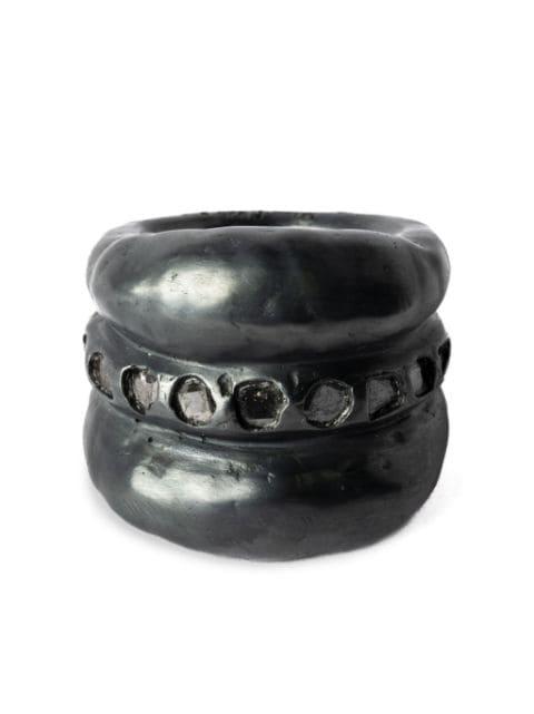 Stack sterling-silver diamond ring by PARTS OF FOUR