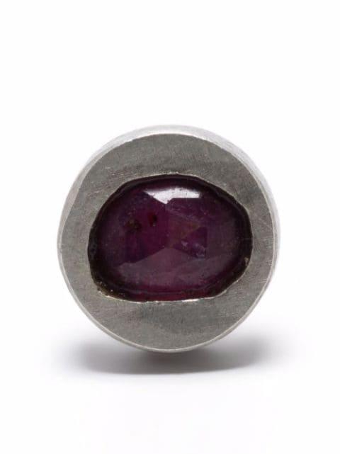 ruby stud earring by PARTS OF FOUR