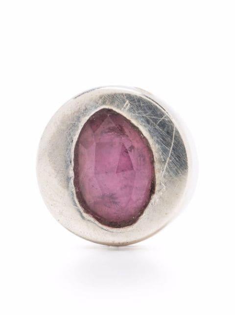 ruby stud earring by PARTS OF FOUR