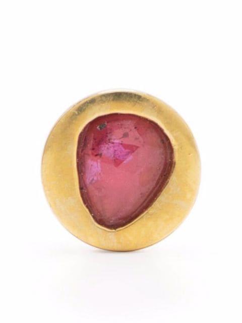 ruby stud earring by PARTS OF FOUR